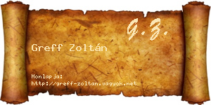 Greff Zoltán névjegykártya